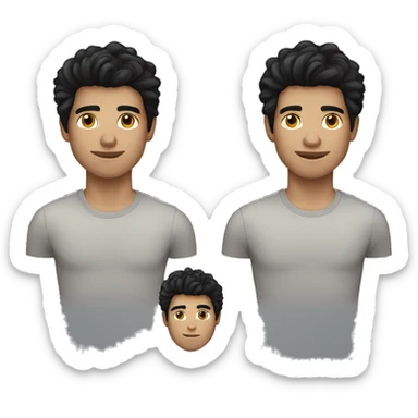 a young-faced man with salt & pepper black hair  sticker