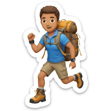 a man who managed to climb to the top of the mountain sticker