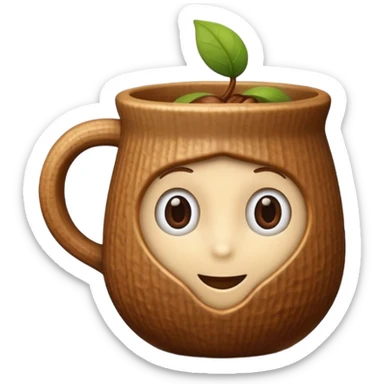 cup in a shape of nut sticker