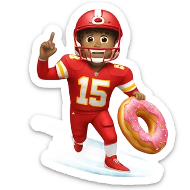 patrick mahomes surfing with a donut sticker