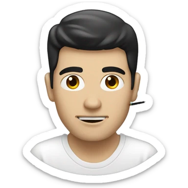 White guy with black hair vaping  sticker