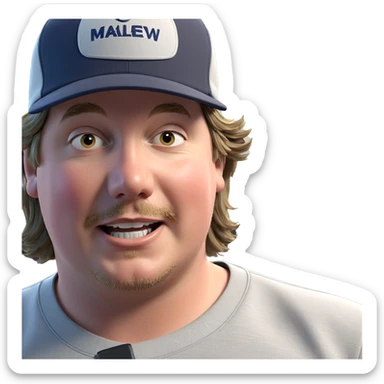 boy in baseball cap sticker