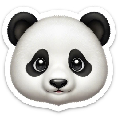 Cinematic Cute Baby Panda Portrait Emoji, Head tilted playfully and inquisitively, featuring an irresistibly fluffy, black and white Fur with an extra dose of cuddliness, round, sparkling eyes filled with boundless curiosity, Simplified yet adorably endearing features, highly detailed, glowing with a warm, friendly glow, high shine, affectionate and playful, stylized with a touch of playful charm, bright and heartwarming, soft glowing outline, capturing the essence of a mischievous yet loving baby panda, so playful it feels like it could tumble out of the screen into your arms! sticker