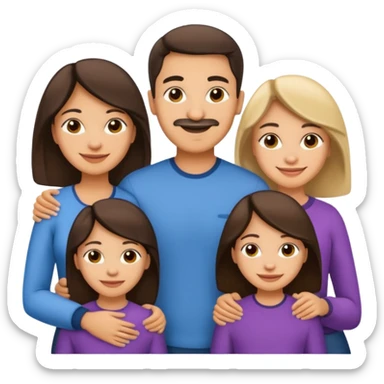 Light skin Hispanic family of 6 mom, dad, two 20 yr old daughters, 20 year old son, and 10 year old daughter sticker