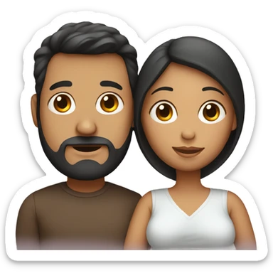 A pregnant woman with her husband  sticker