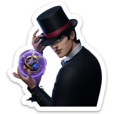 a girl with a top hat sticker
