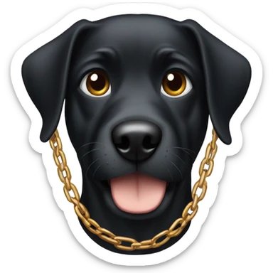 Black dog with a chain sticker