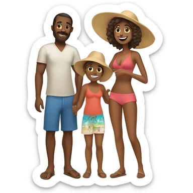 beach vacation family with a toddler sticker