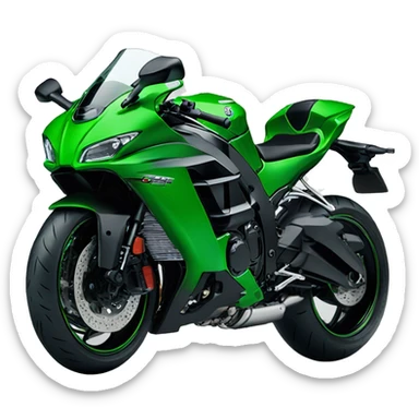green kawasaki ninja H2 sticker