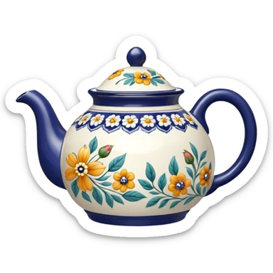 teapot with design on it sticker