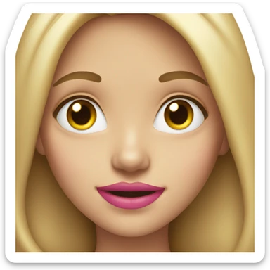 smiling girl with long hair wearing pink lipstick  sticker