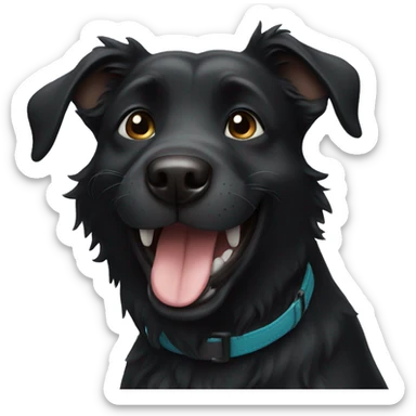 Black dog smile sticker