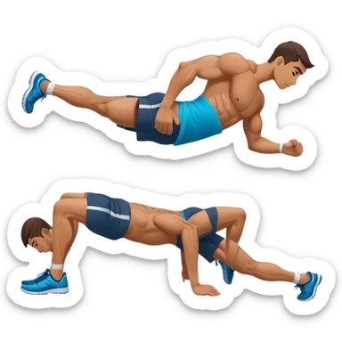 side-view of guy doing decline abdominal Crunches with sixpack sticker