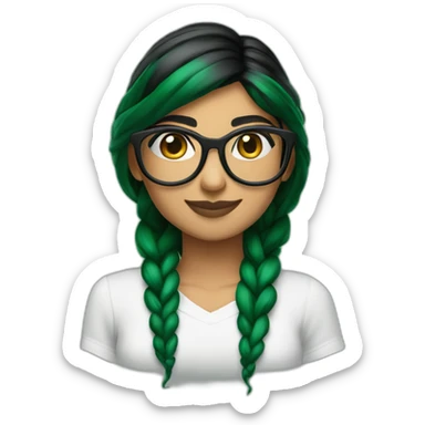 Mia Khalifa black braid white tshirt green sleeves slytherin logo sticker