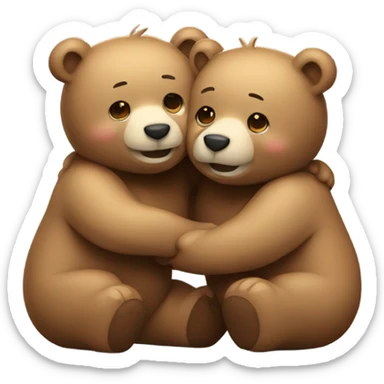 Couple of Happy bears kissing and hugging  sticker