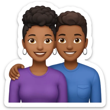 Black lesbian couple with one masculine and one feminine sticker