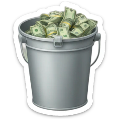 bucket full of money sticker
