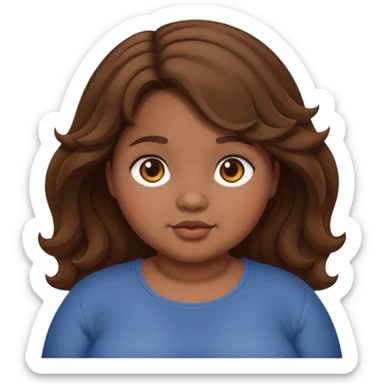 chubby girl with dusky skin tone and wavy hairs sticker