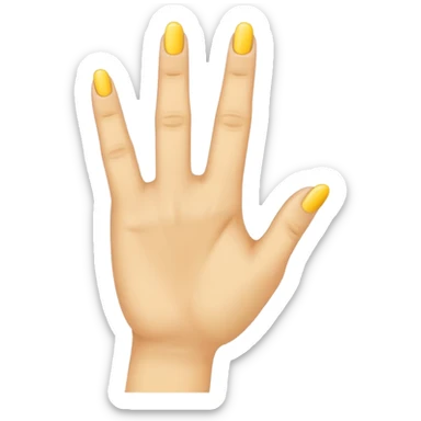 Yellow hand, showing ring finger, instead of middle finger ring finger sticker