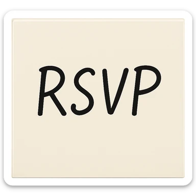 Make the background transparent. Keep the note with RSVP written on it in clear handwriting. sticker