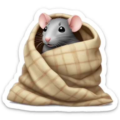 A rat in a blanket sticker