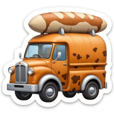 Ron’s Professional antique tall rocky Flintstones moving van  sticker