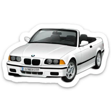 Bmw e36 white cabrio sticker