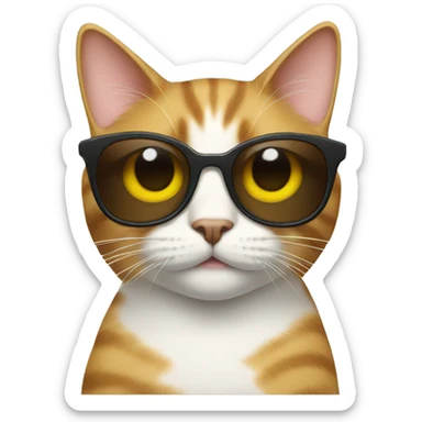 Cat with sunglasses sticker