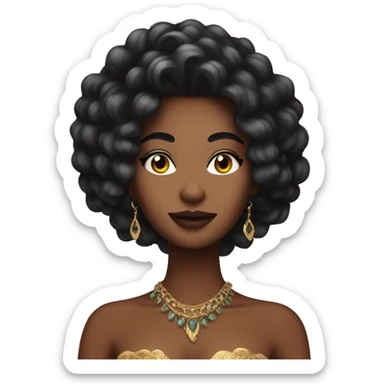 Black flamboyant siren who is beautiful and seductive sticker