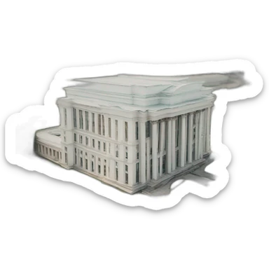 Building of National library in Minsk take from real photo sticker