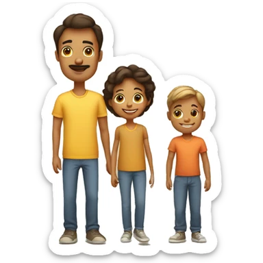 Family mother father little son sticker