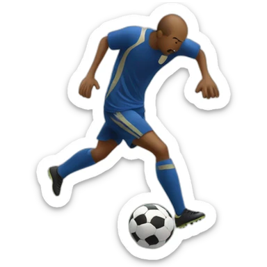 man playing soccerball he gets hit by the soccerball sticker