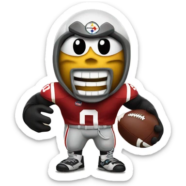 Brutus the buckeye wearing mascot a Pittsburgh Steelers jersey sticker