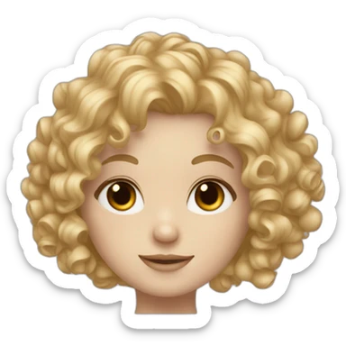 Camera girl curly blond hair pale skin sticker