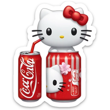 Hellokitty Drinks Coke sticker