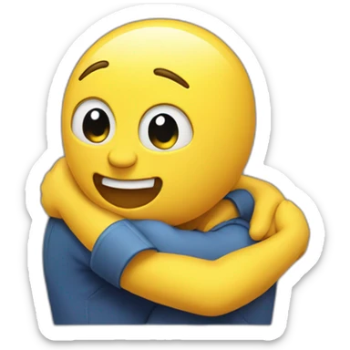 yellow-caring-hug-face sticker