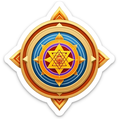 Classic Hindu sry yantra jet fuel color sticker