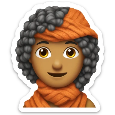 Orange-red scarf sticker