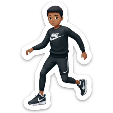 un emoji (qui ressemble à un vrai emoji téléphone)de quelqu'un qui tombe (homme noir pull Nike).Il tombe vers l'avant .Il a 11 ans sticker