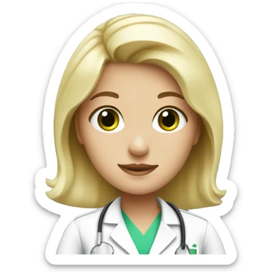 blonde nurse with green eyes sticker