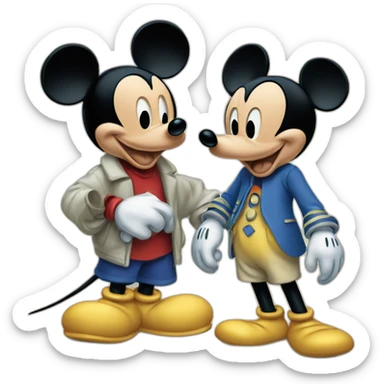 mickey mouse with donald duck sticker