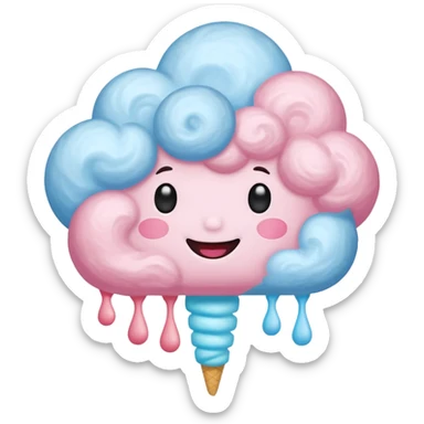 cloud people cotton candy, sticker