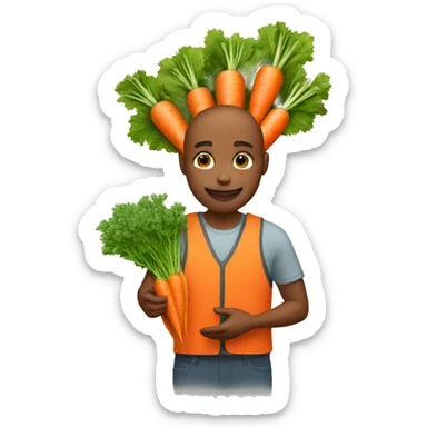 man gifting carrots insteasd of flowers sticker