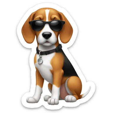 Beagle wearing sunglasses  sticker