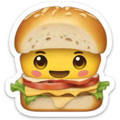 Adulto comiendo un sándwich sticker