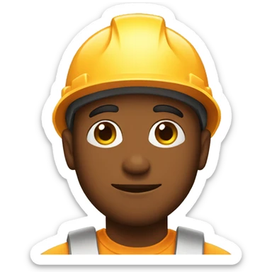 A braver man, brown skin, with a construction hat sticker