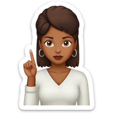 Black female sticking up her middle finger sticker