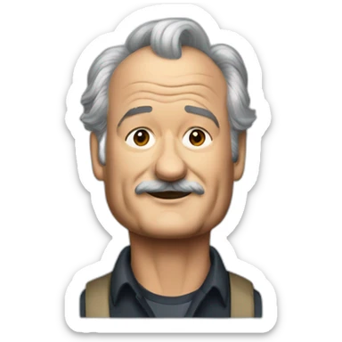 Bill murray black hair sticker