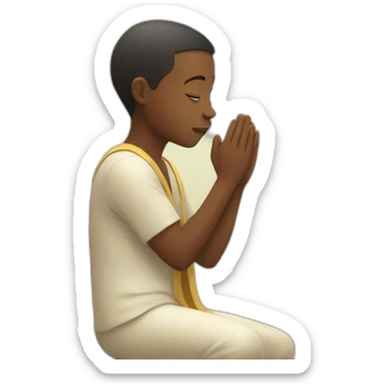 A boy in temple worshiping  sticker