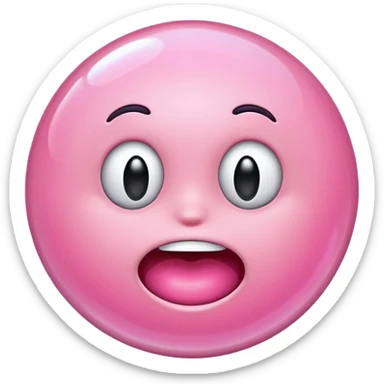 emoji chewing bubble gum sticker